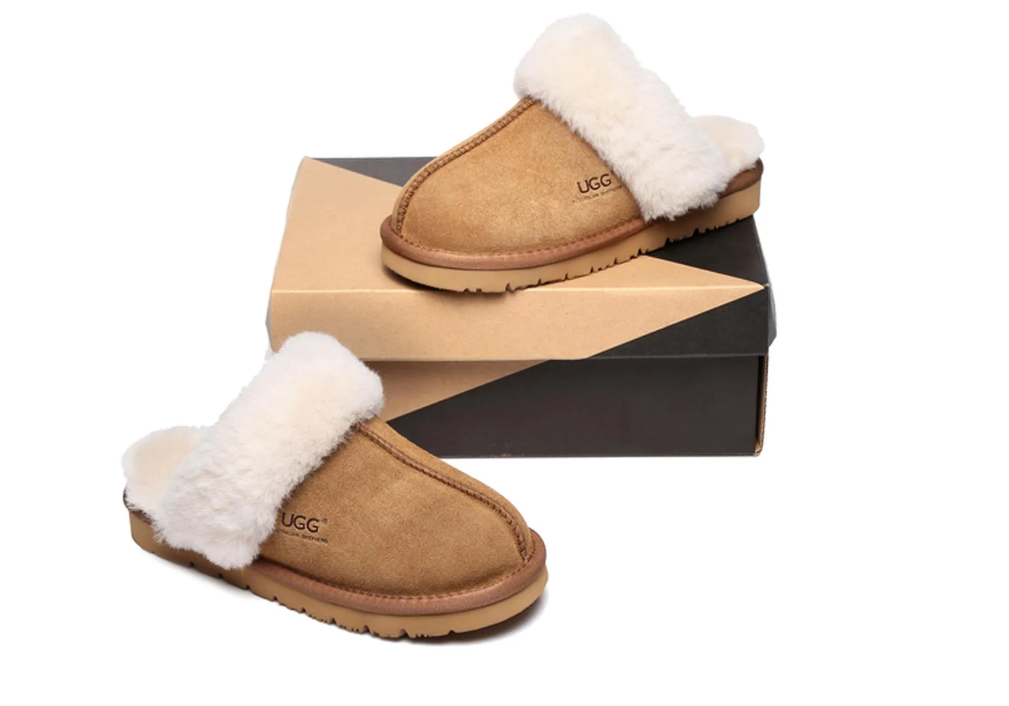 UGG Australian Shepherd Chaussons confortables unisexe Muffin Scuff