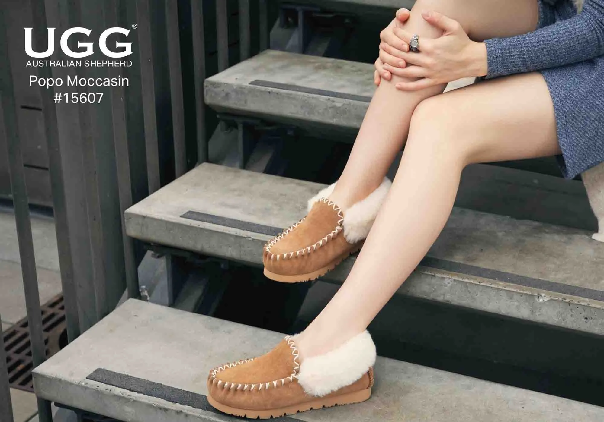 UGG Australian Shepherd Mocassins Pantoufles Confortables Unisexe POPO Chaussures UGG
