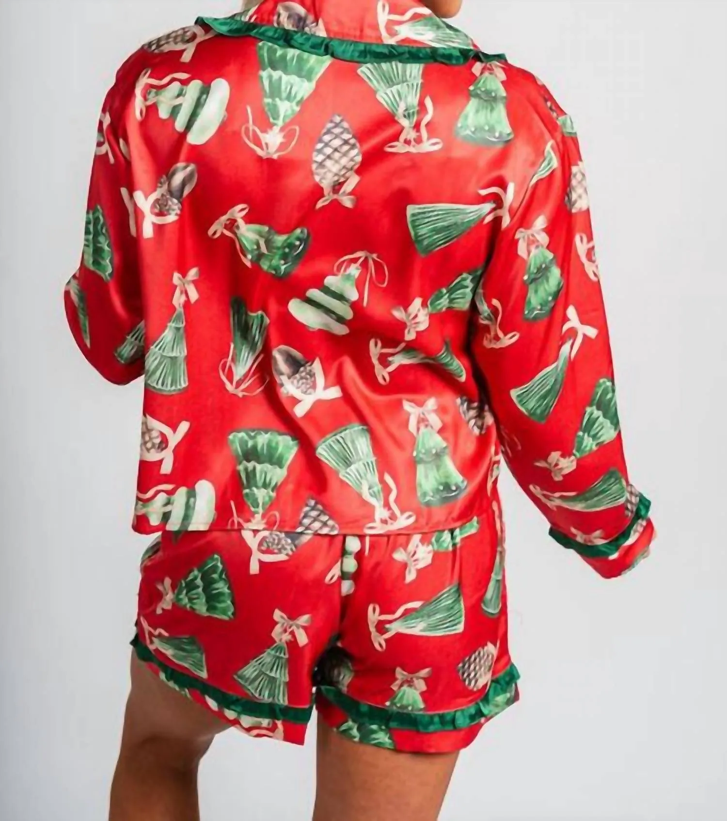 Pyjamas à ornements vintage en rouge