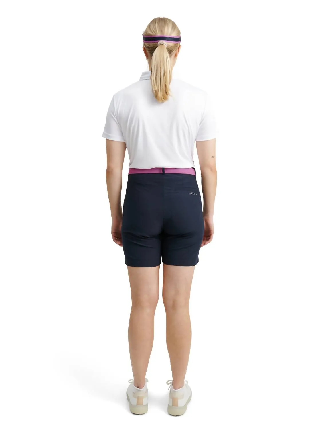 Polo Femme à Rayures Cerise en Iris Blanc