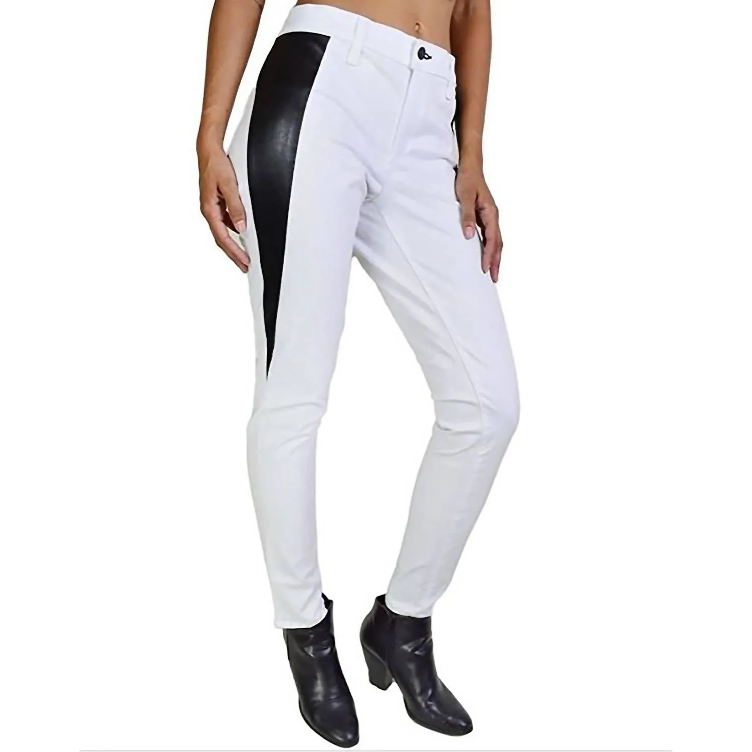 Leggings en cuir pop pour femmes en blanc