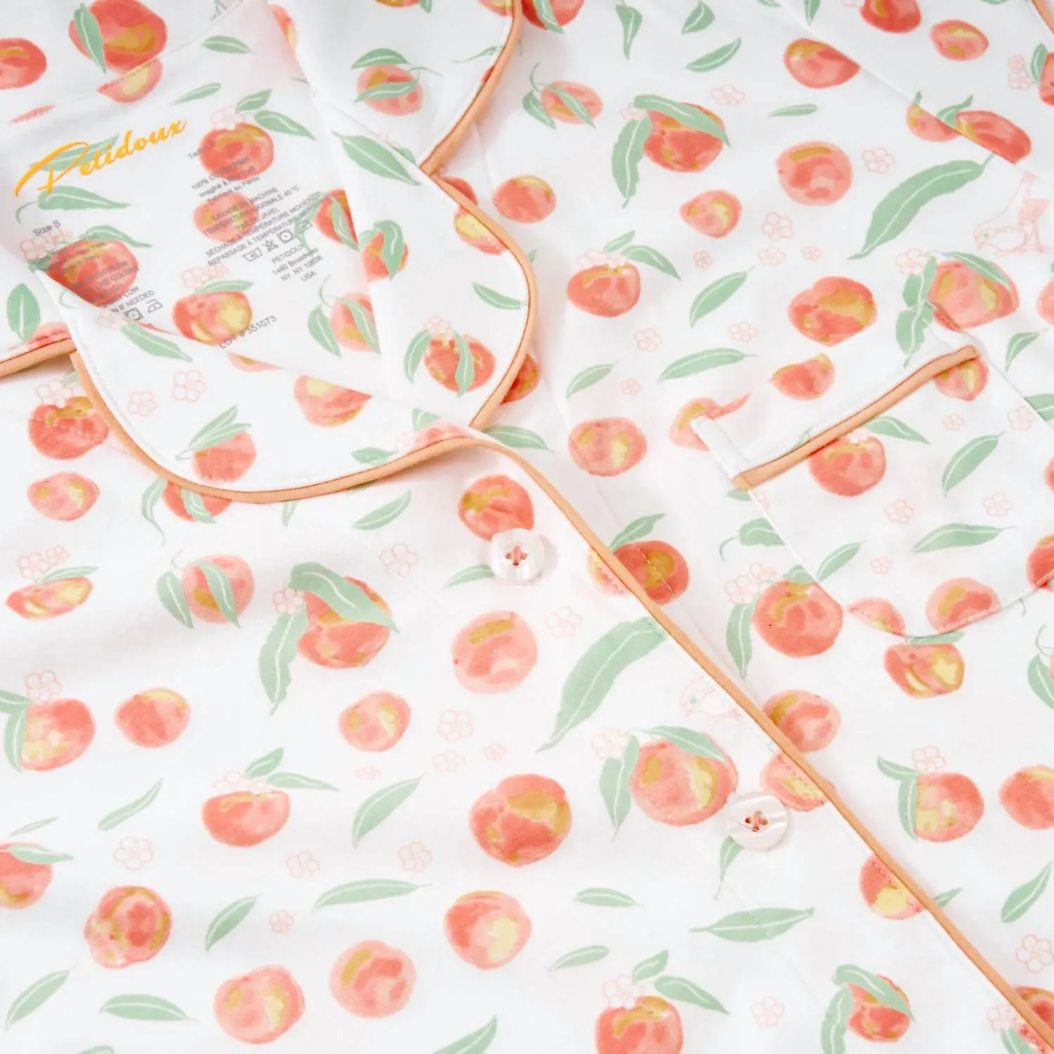 Pyjama 2 pièces pour femmes en pêches d'été