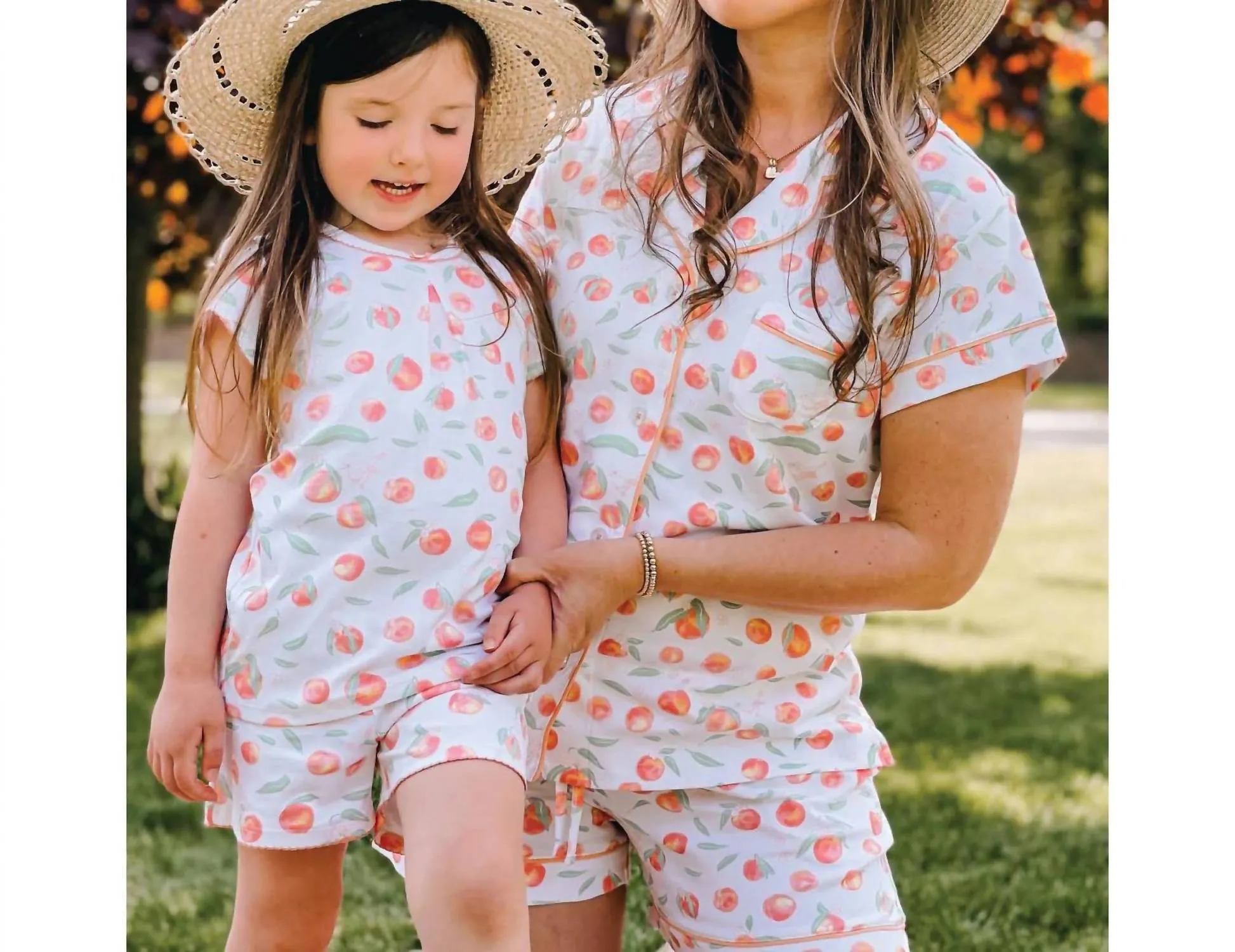 Pyjama 2 pièces pour femmes en pêches d'été