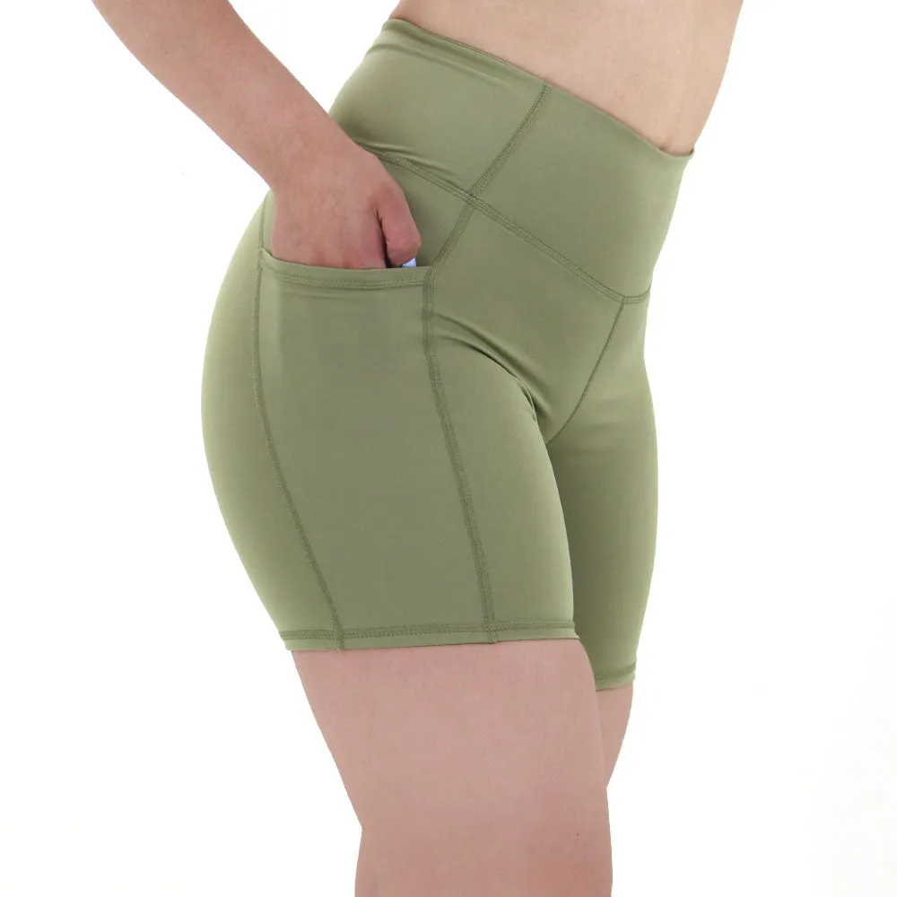 Short de sport pour femmes avec 2 poches latérales, Vert clair