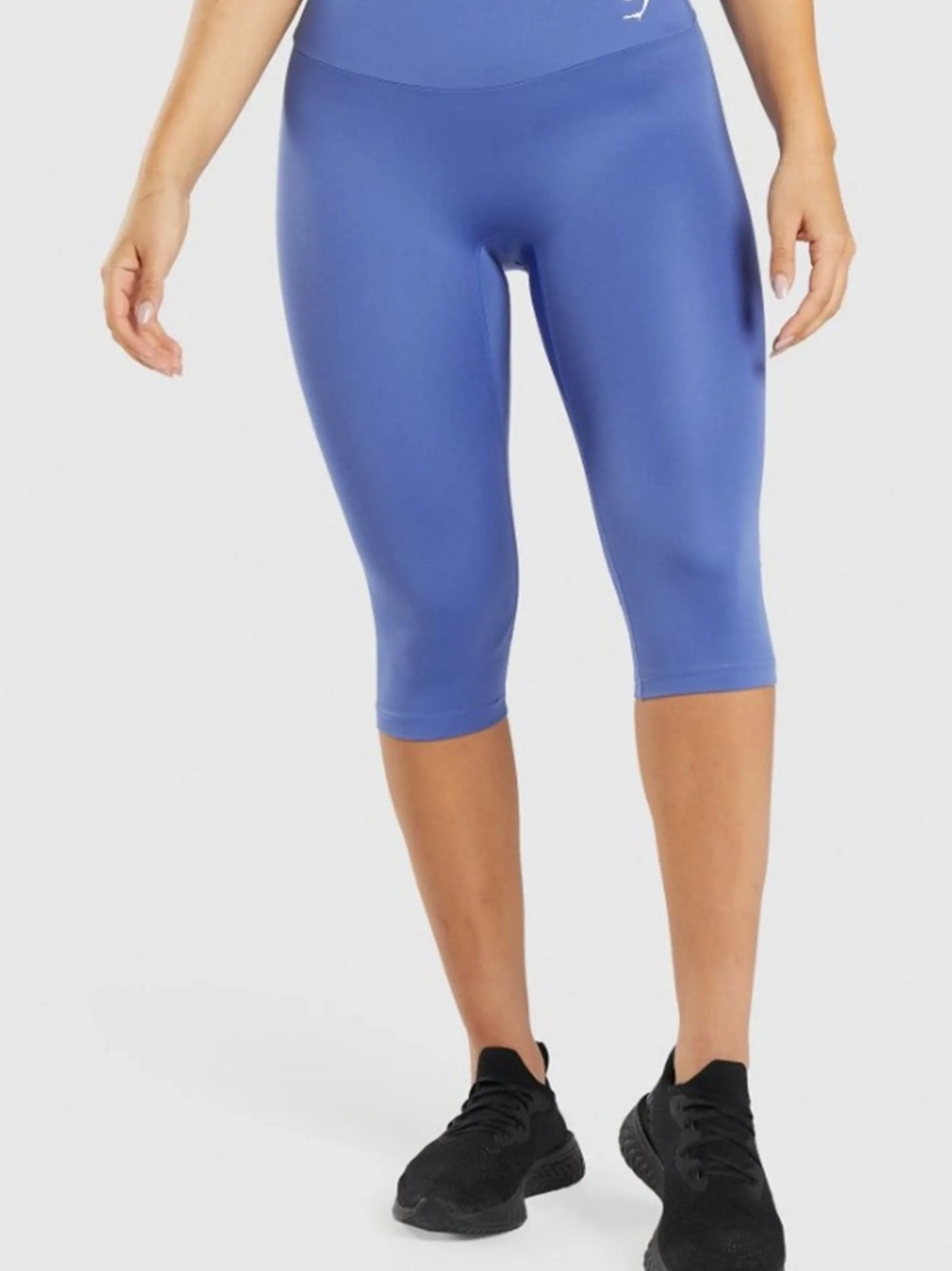 Leggings Capri pour Femme avec Logo de Marque Imprimé, Bleu