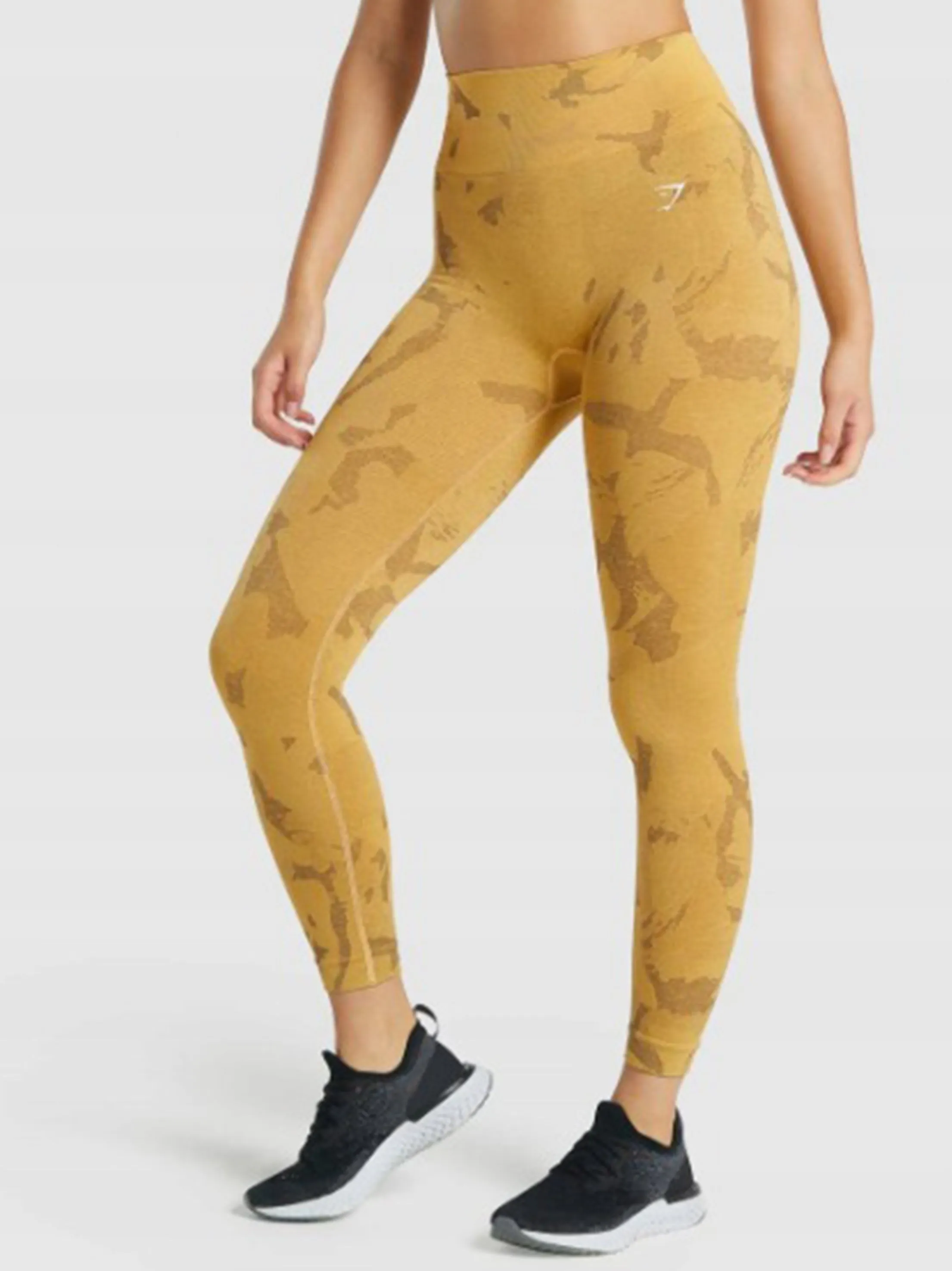 Legging imprimé camouflage pour femmes, Moutarde