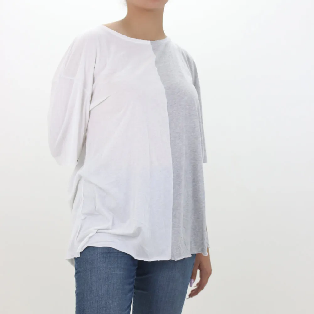 Haut Femme à Motifs de Couleurs, Blanc/Gris