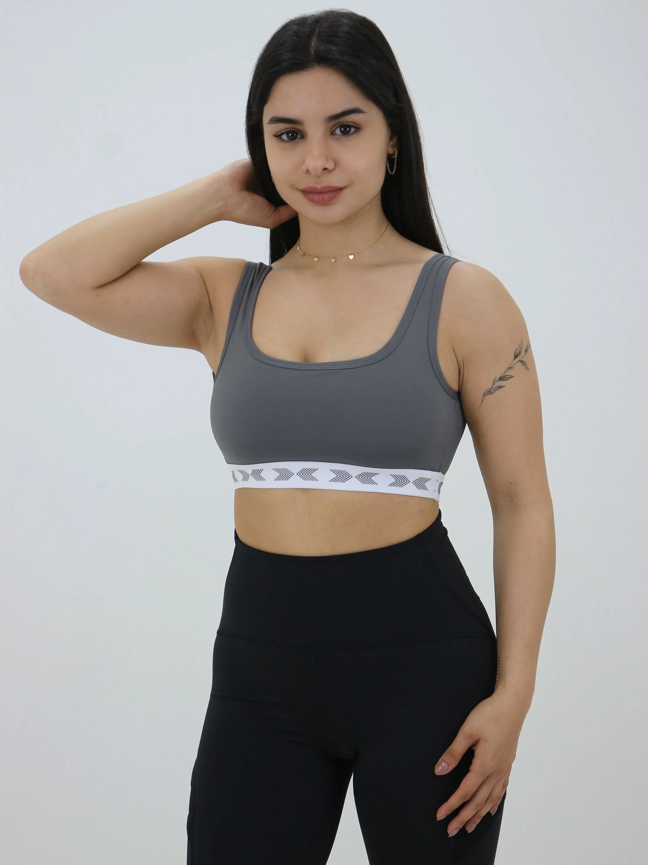 Soutien-gorge de sport à taille élastique pour femmes, Gris