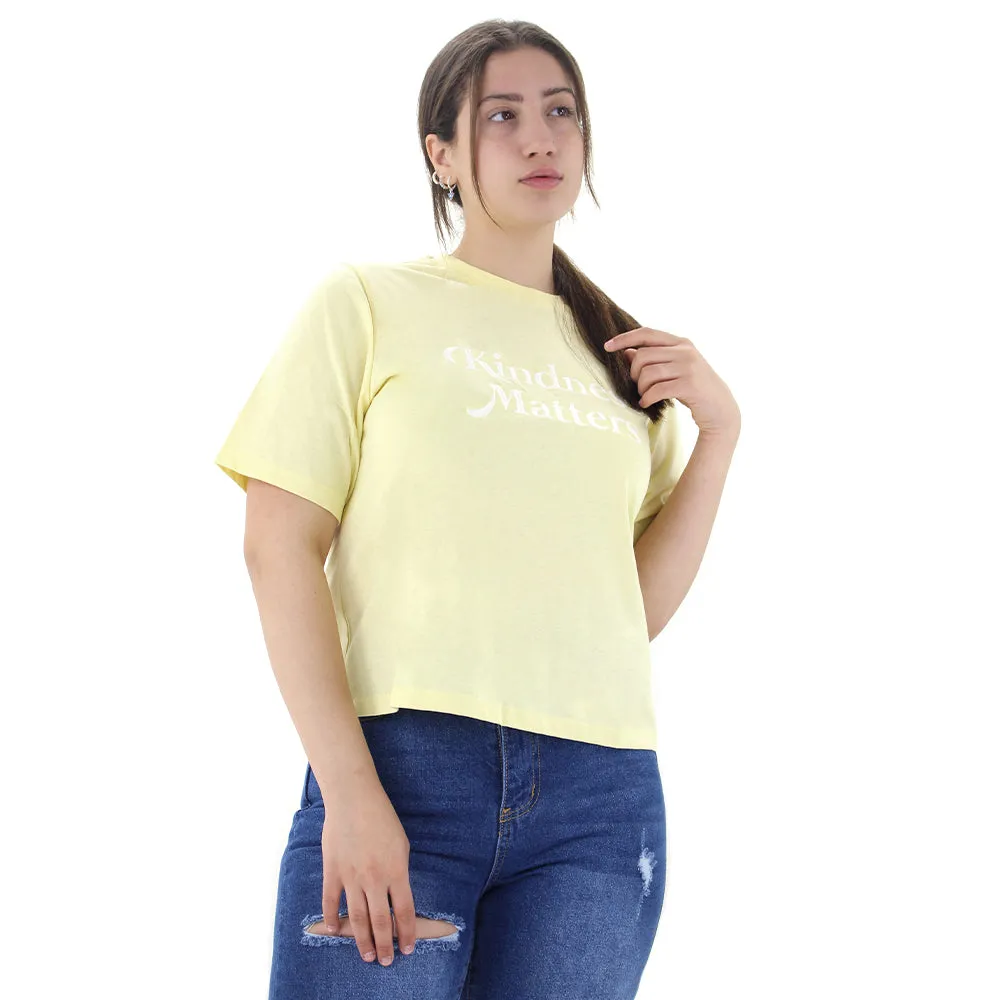 Haut brodé pour femmes, Jaune