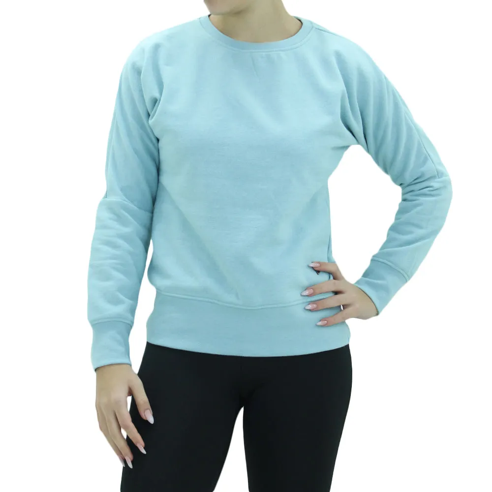 Pull en molleton pour femmes, bleu clair