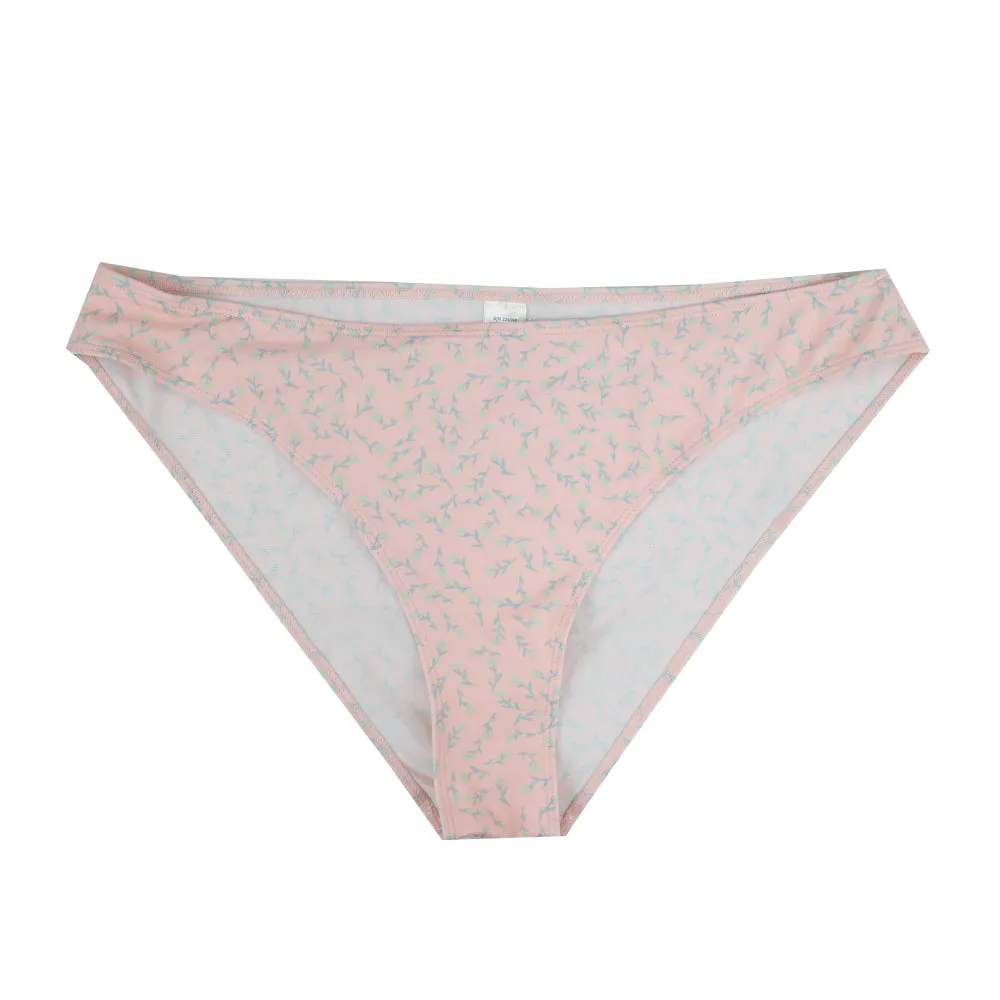 Culotte de bikini à imprimé floral pour femme, rose clair