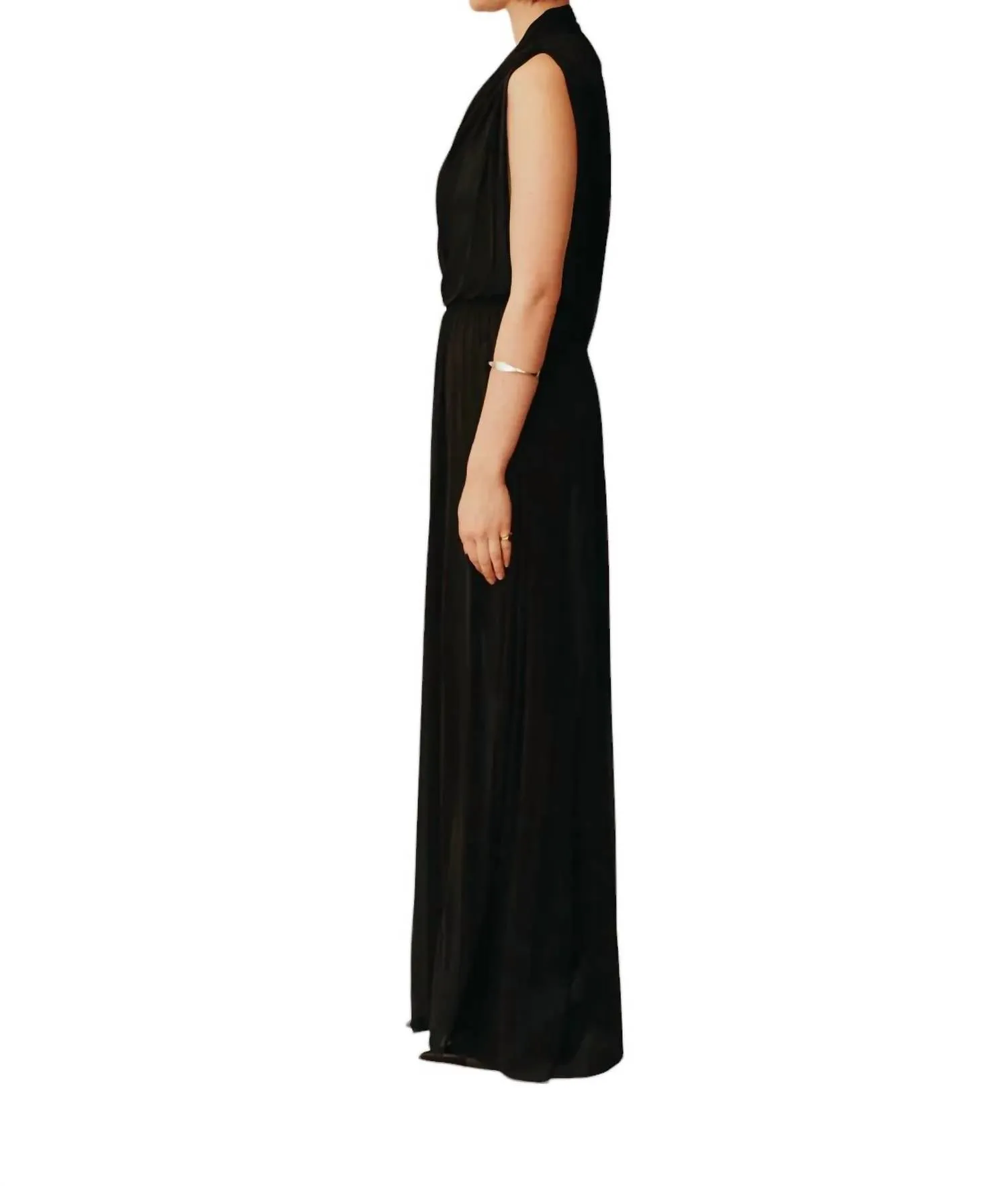 Combinaison Femme Drapée Gazée En Noir