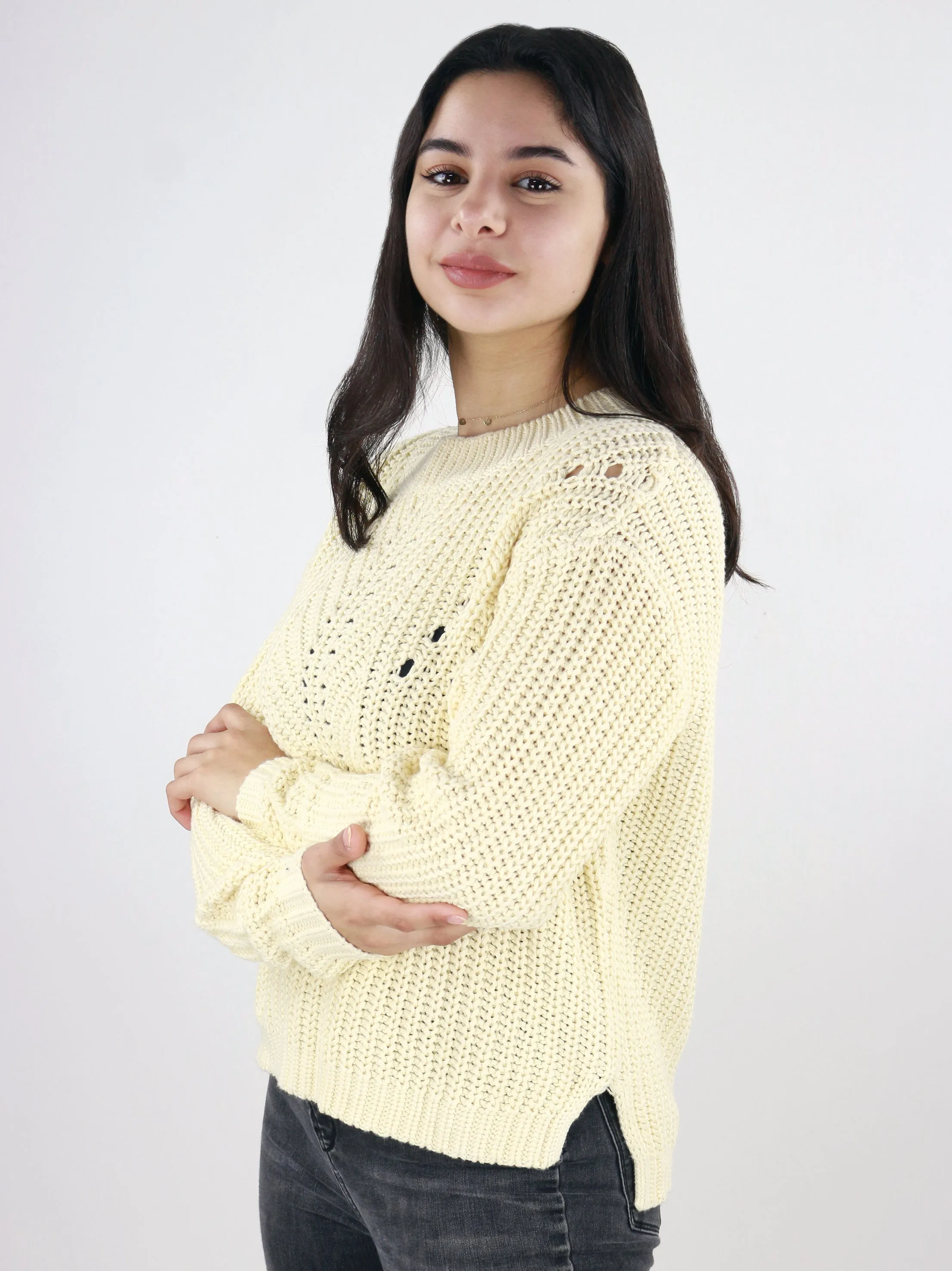 Pull tricoté pour femme, Beige