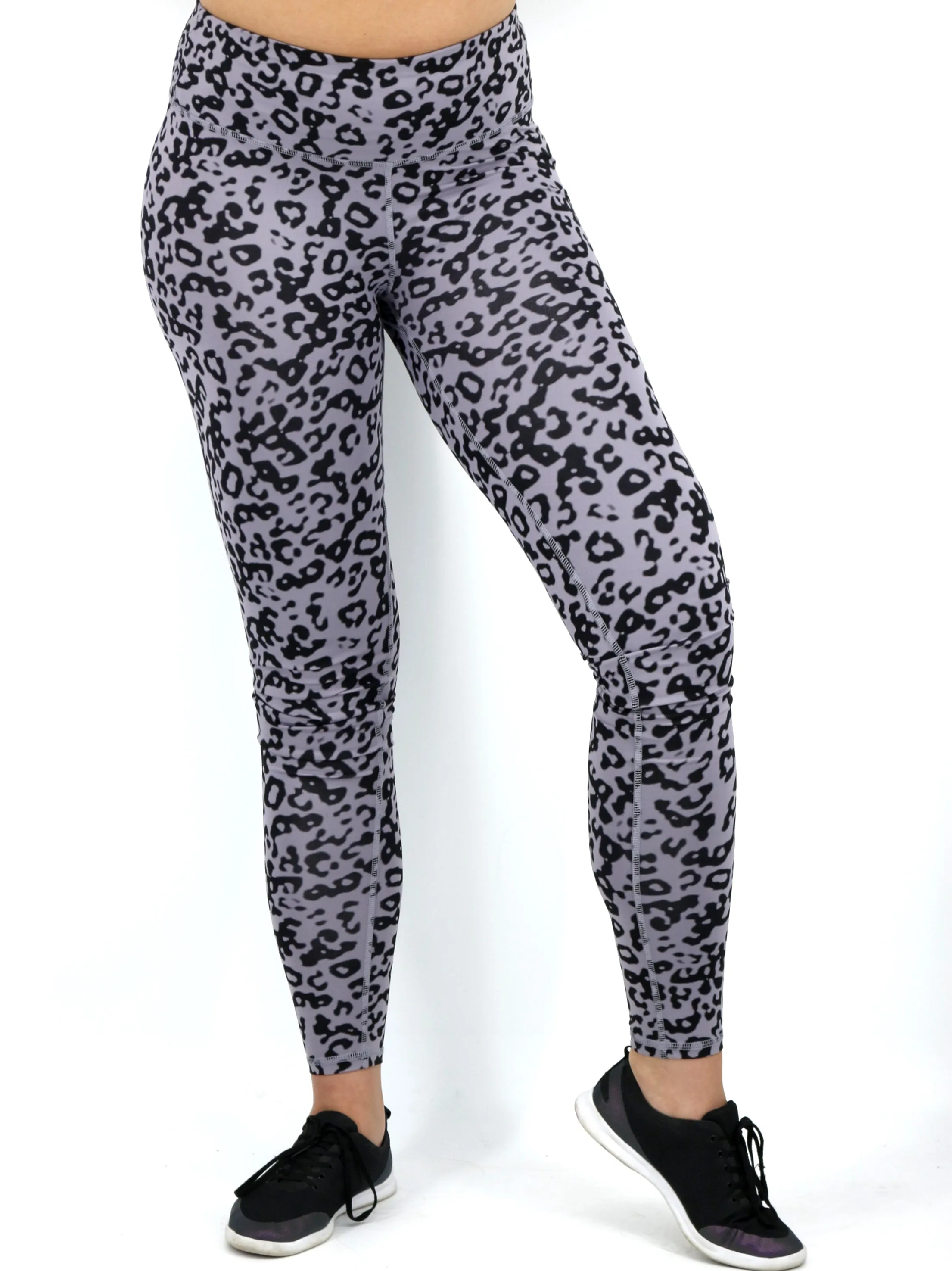 Legging Femme Imprimé Léopard, Gris