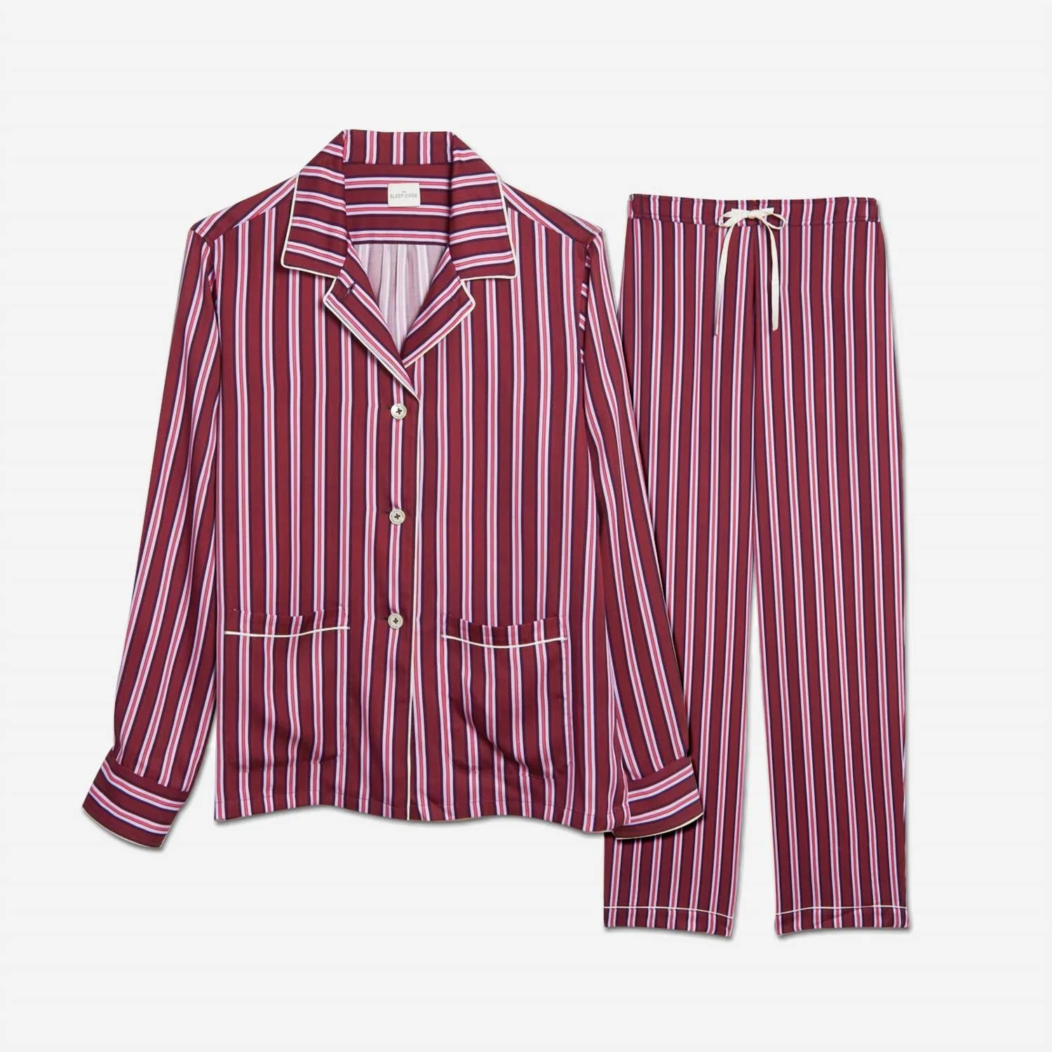 Pyjama long pour femmes à rayures multicolores Nightshade
