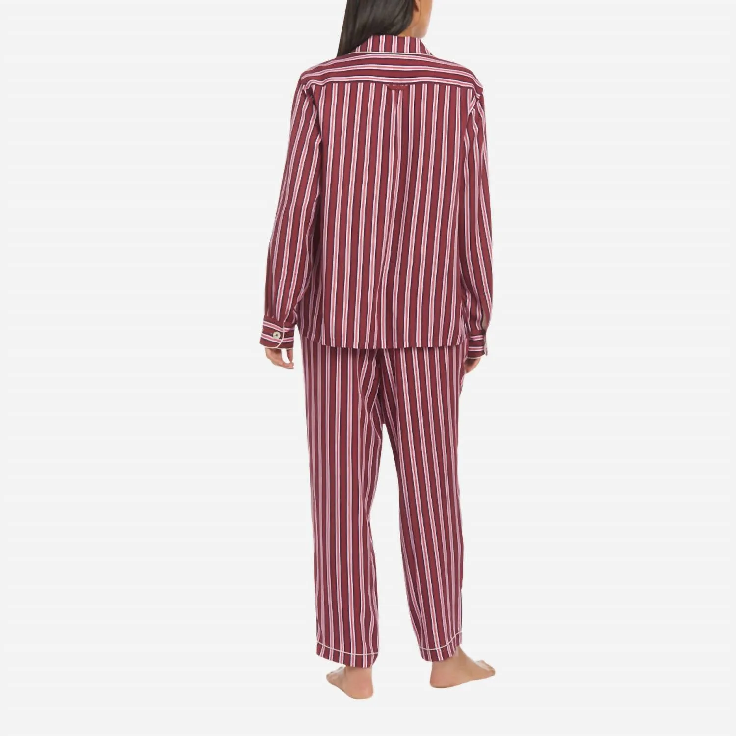 Pyjama long pour femmes à rayures multicolores Nightshade