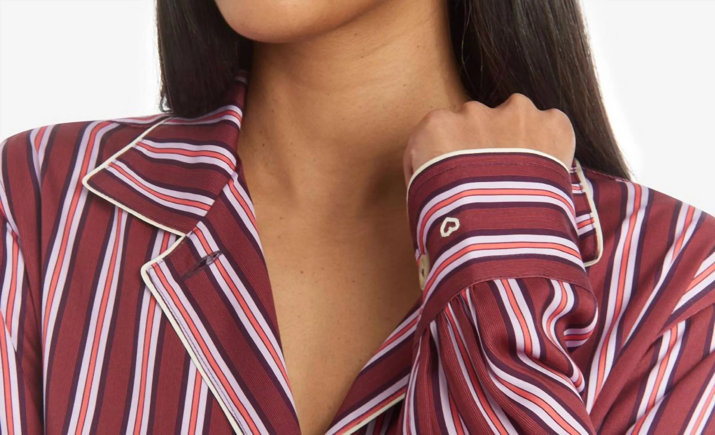 Pyjama long pour femmes à rayures multicolores Nightshade