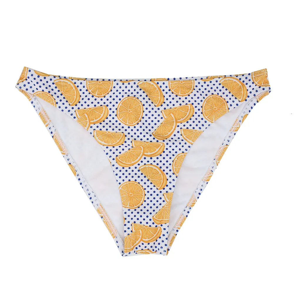 Slip de Bikini Femme à Imprimé Orange, Multi