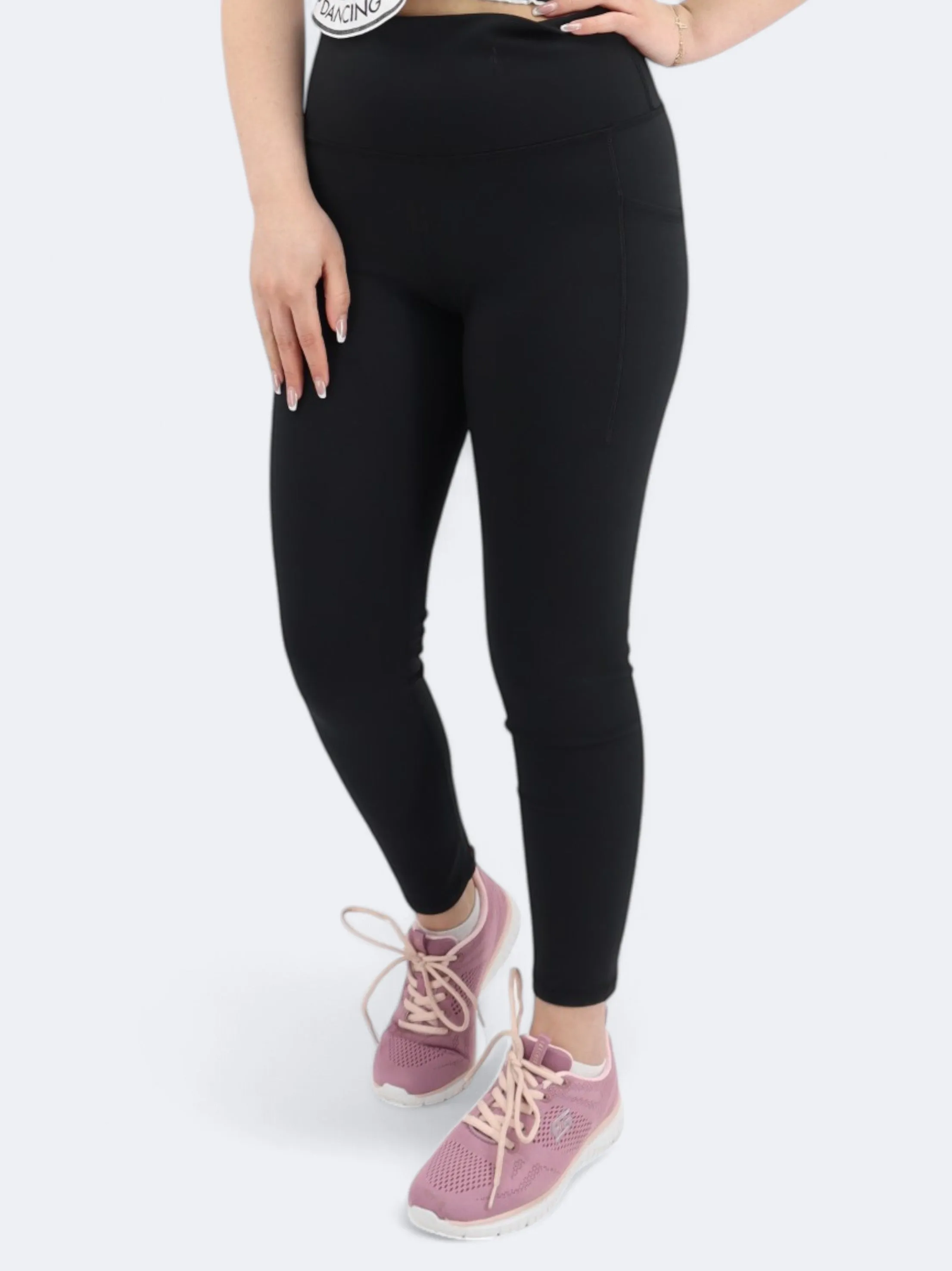 Leggings Femme Uni, Noir