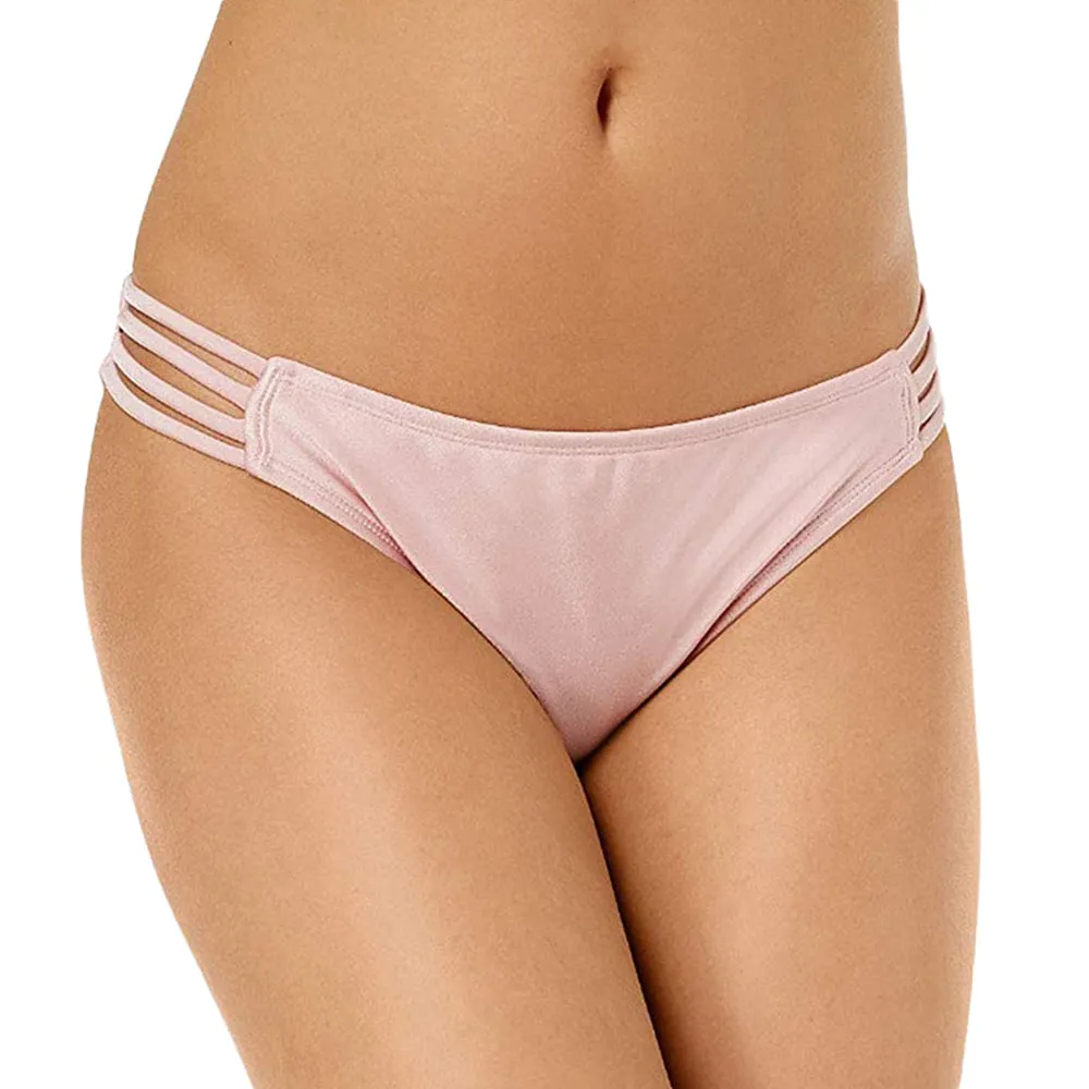 Culotte de bikini unie pour femme, rose clair