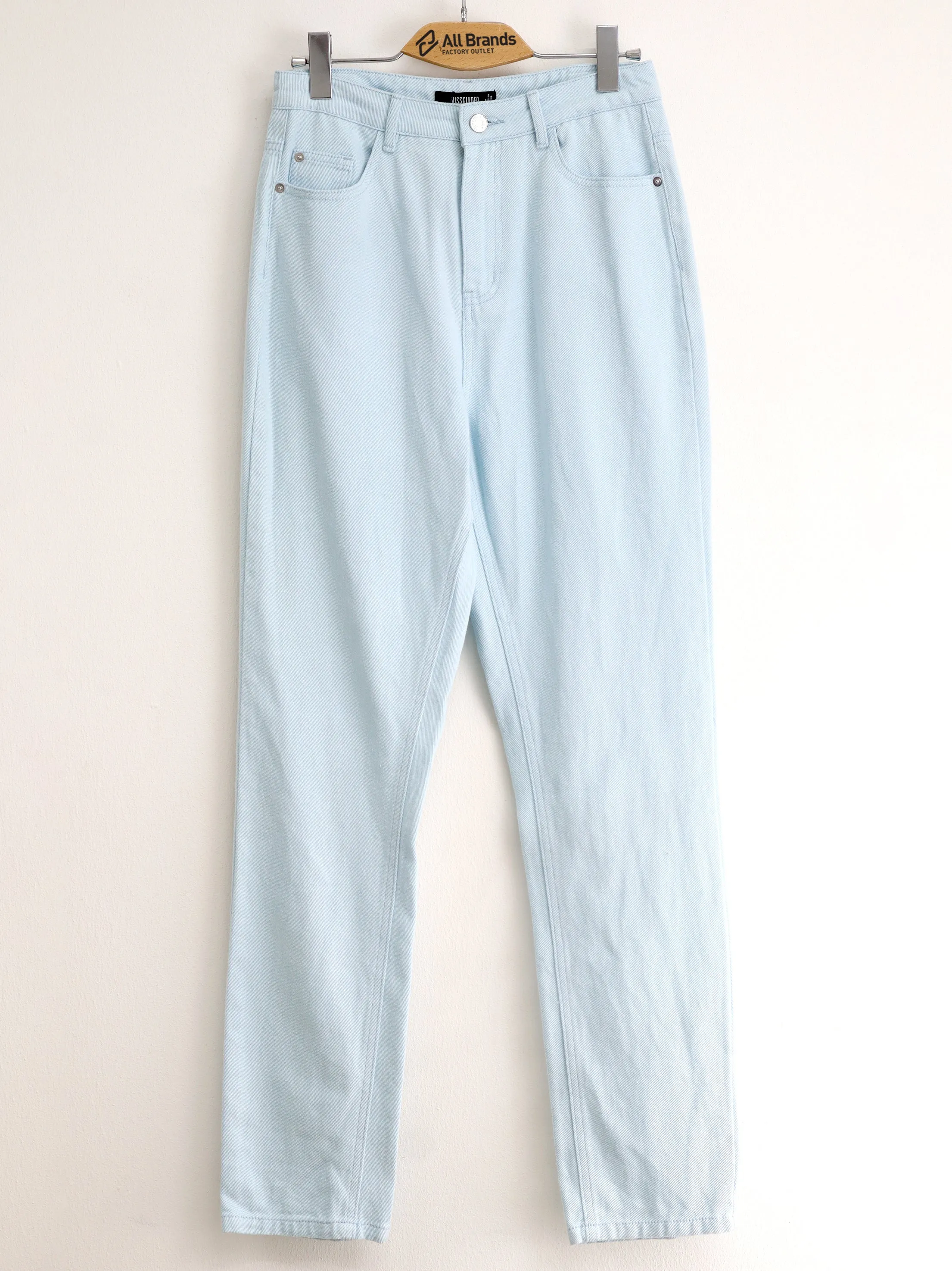 Jean Femme Uni Solide, Bleu Clair