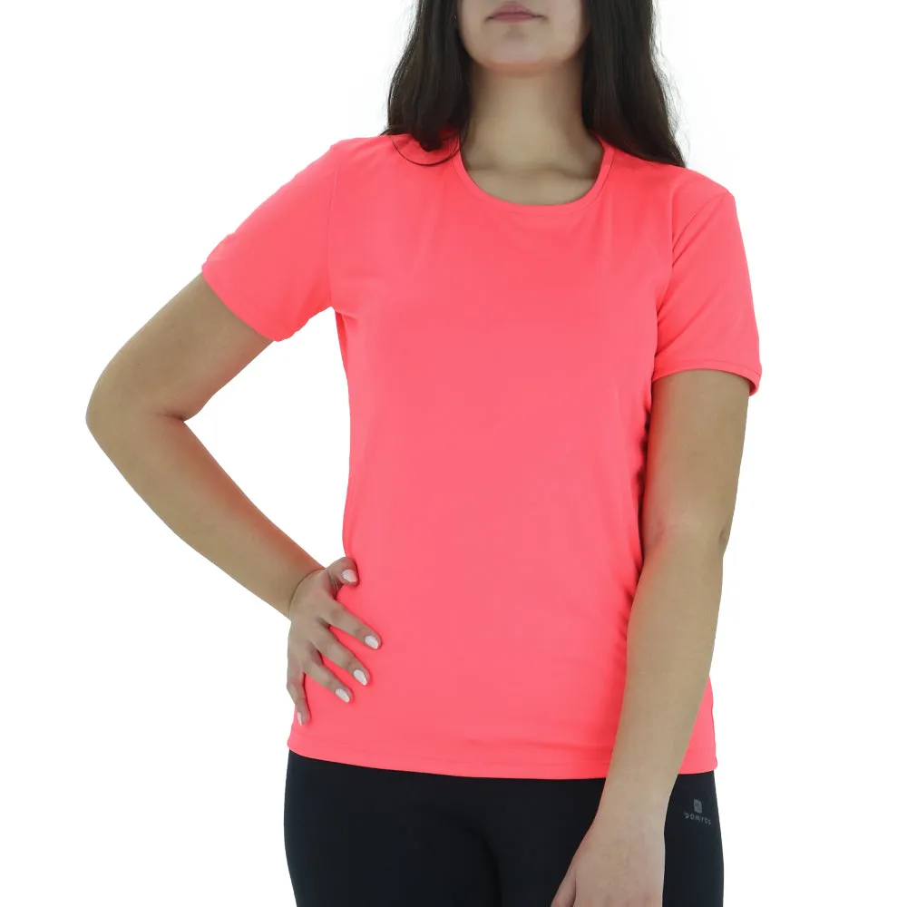 Haut de sport uni pour femme, Rose néon