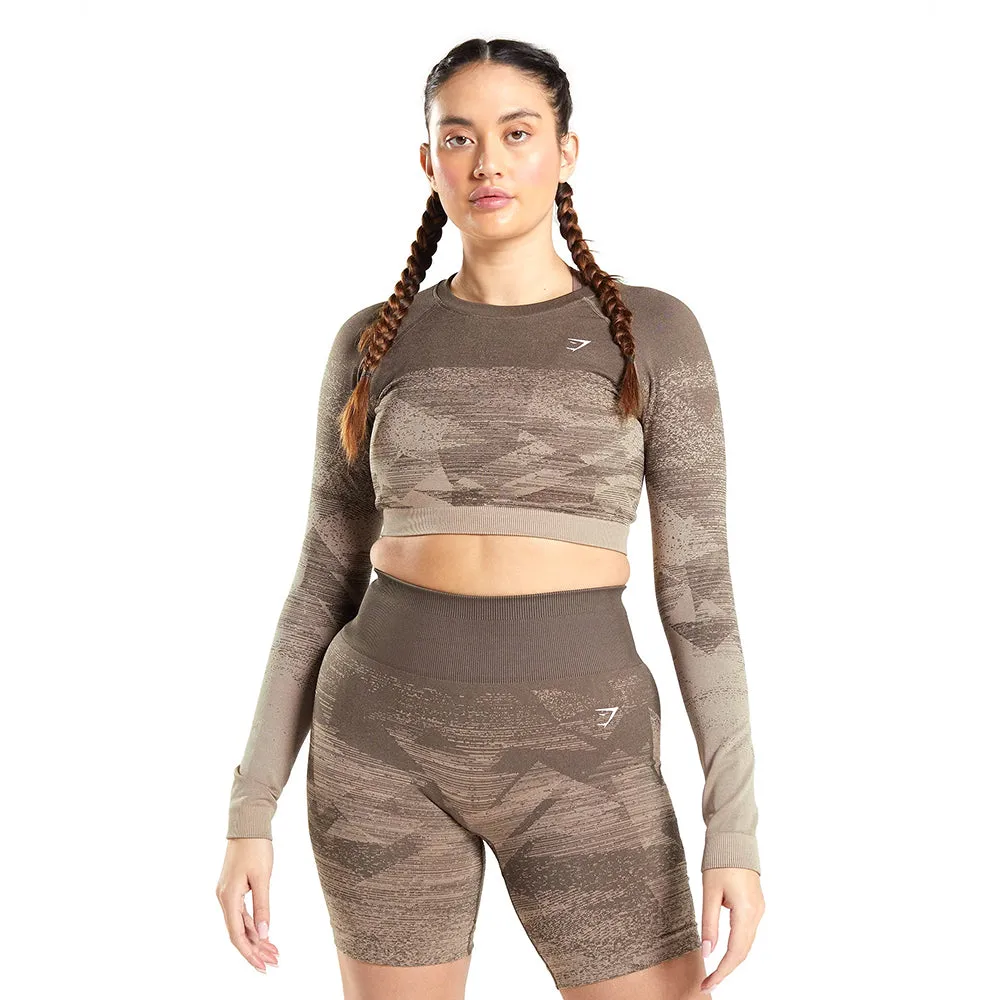 Haut de sport imprimé pour femme, Marron