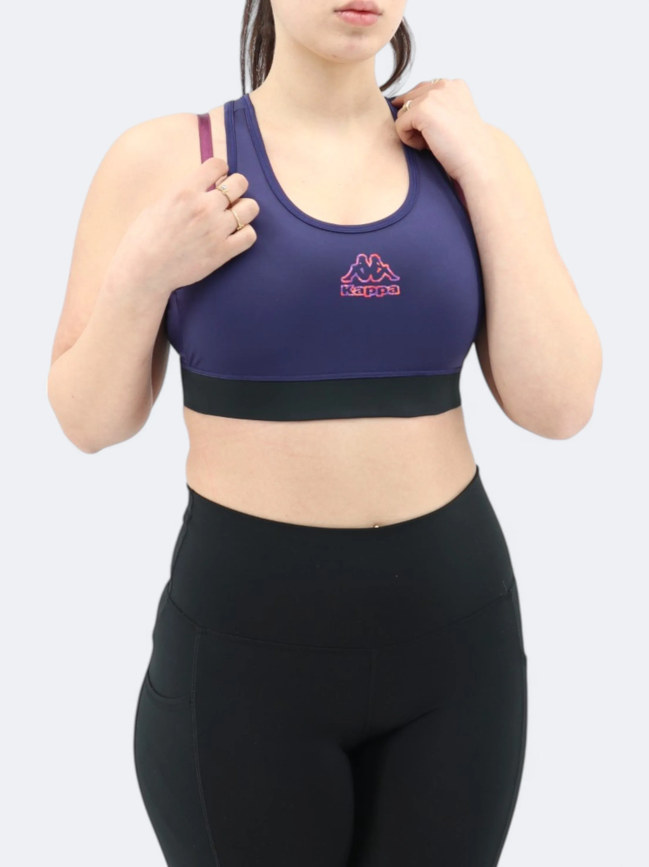 Haut de sport féminin court, Marine