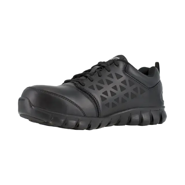 Chaussure de travail athlétique en cuir avec embout en alliage et coussin Sublite pour femmes - Noir