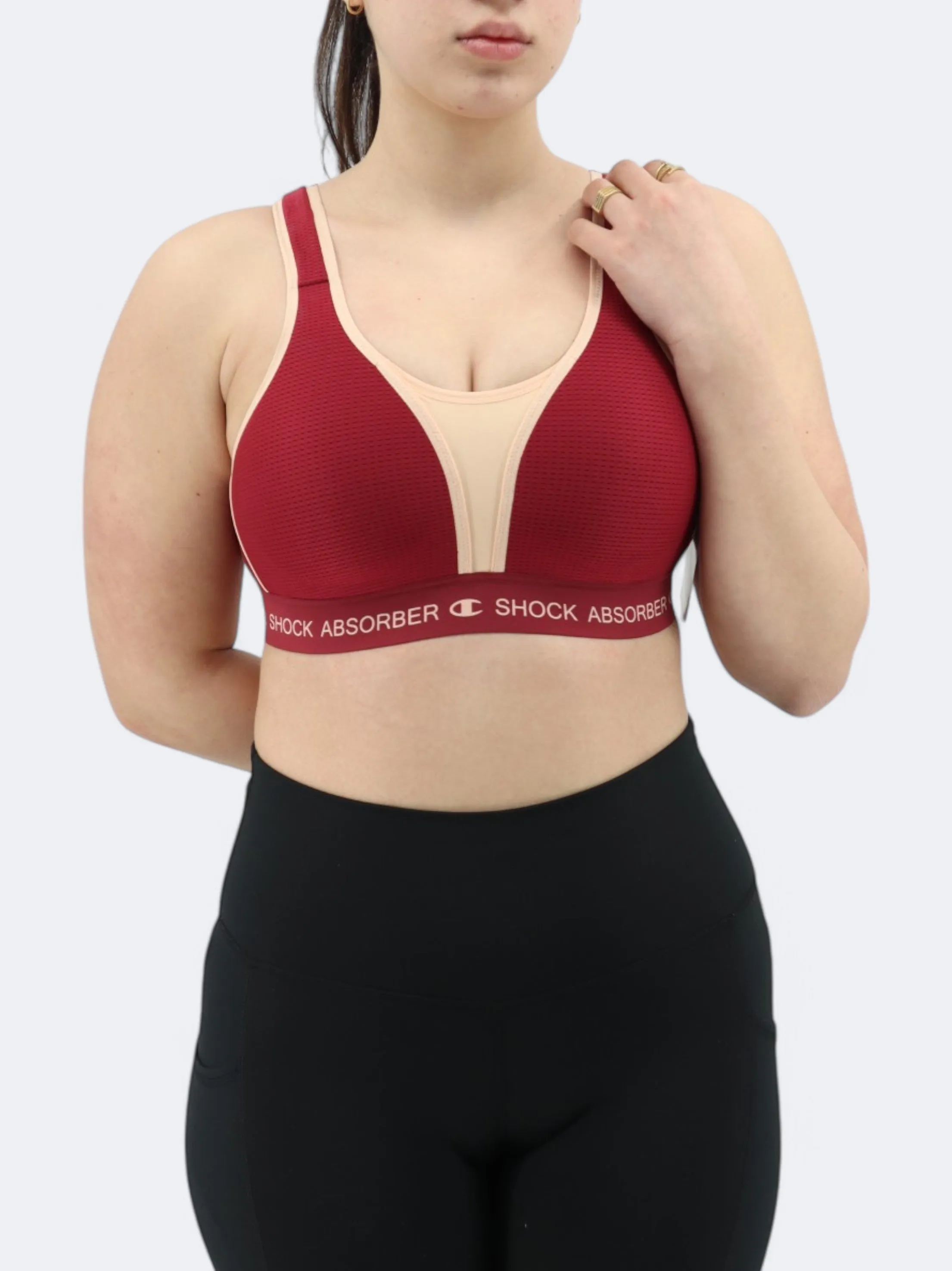 Soutien-gorge de sport texturé pour femme, Bordeaux
