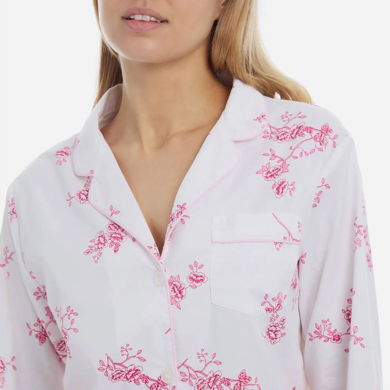 Ensemble de pyjama long en sergé floral pour femmes en English Rose