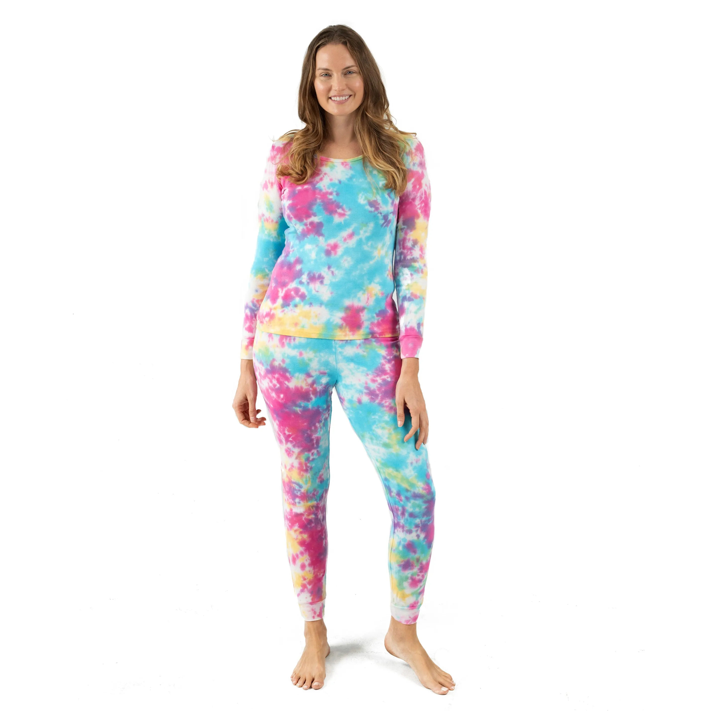 Pyjama en coton deux pièces pour femme - Technique tie-dye