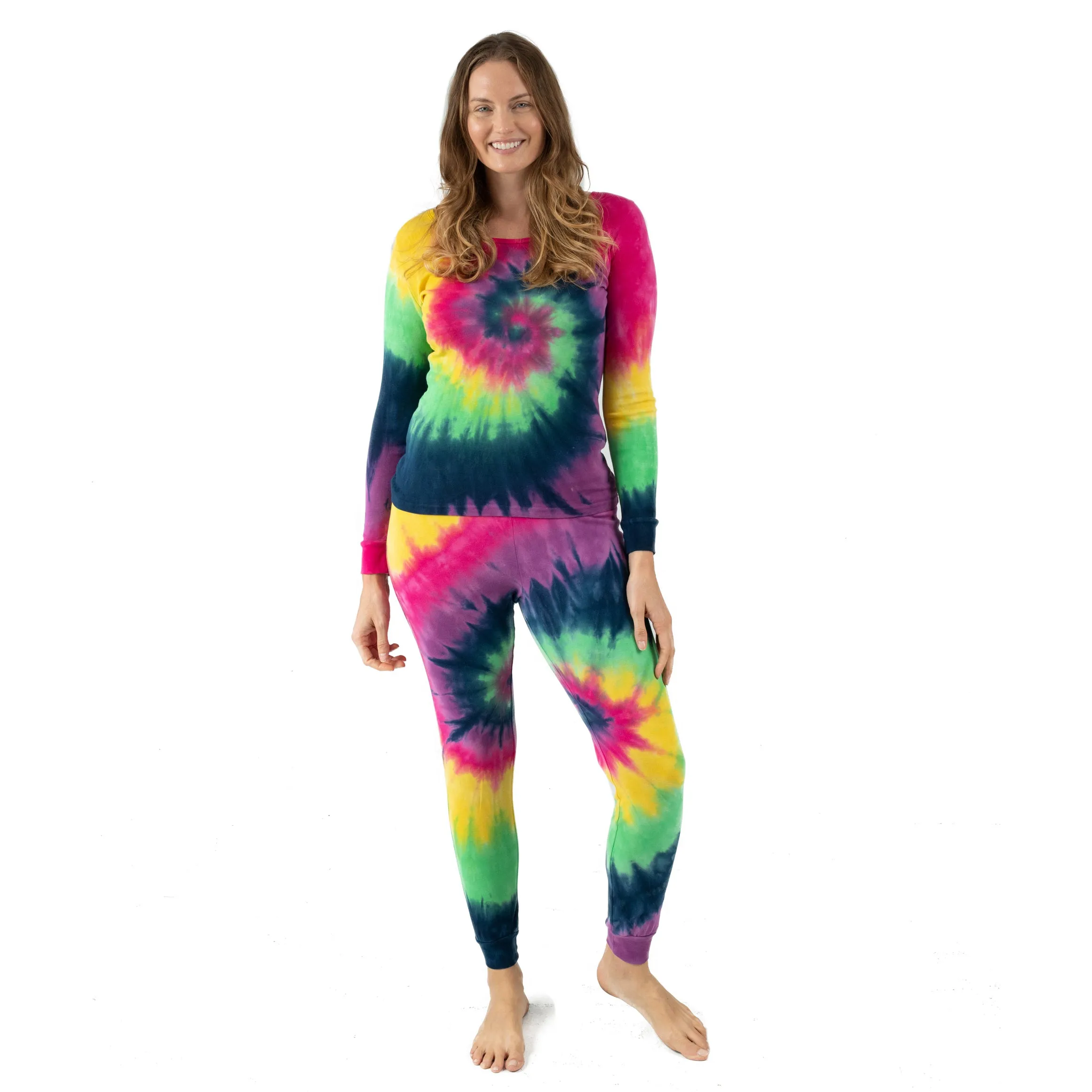 Pyjama en coton deux pièces pour femme - Technique tie-dye